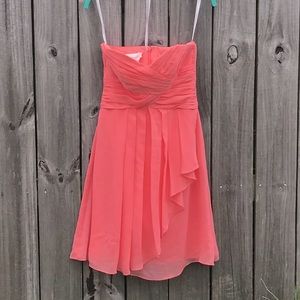 David Bridal Short Crinkle Chiffon Dress